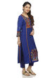 Blue Straight Viscose Kurta image number 2