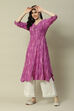 Purple Viscose Straight Printed Kurta image number 0