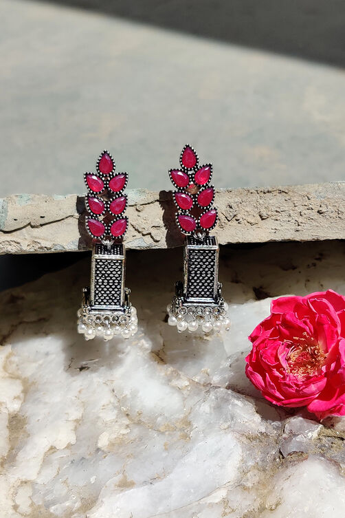 Red Metal Brass Earring image number 0