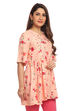 Peach Flared Viscose Indie Top image number 3