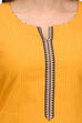 Yellow Cotton Straight Kurta image number 4