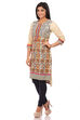 Beige Cotton Asymmetric Kurta image number 3
