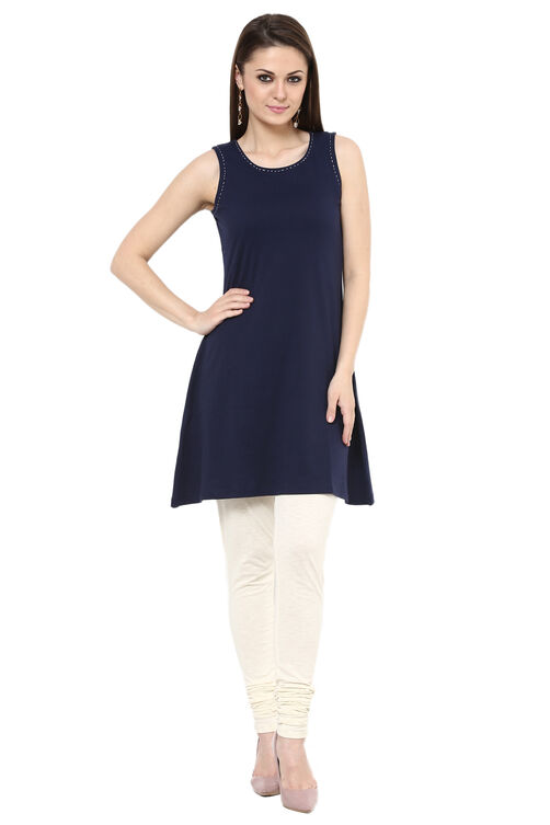 Indigo Straight Poly Chanderi Indie Top image number 5