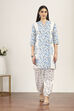 Blue Cotton Blend Cotton Flex Kurta Pants Set image number 7