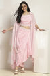 Pink Viscose Skirt Set