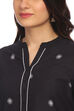 Black Straight Cambric Cotton Kurta image number 1