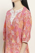 Pink Cotton Straight Kurta image number 1