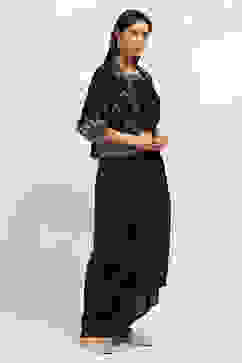 Black Viscose Blend Skirt Set image number 5