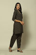 Black LIVA LIVA Straight Printed Kurta Palazzo Suit Set image number 6