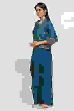 Teal Viscose Blend Skirt Set image number 3