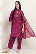 Purple Viscose Straight Set image number 0