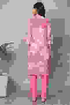 Pink Cotton Straight Kurtas image number 3