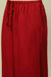 Red LIVA Straight Printed Kurta Palazzo Suit Set image number 2