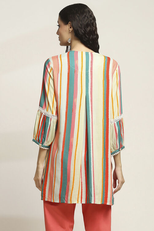 Multi Viscose Rayon Straight Kurti image number 3