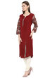 Black Straight Viscose Rayon Kurta image number 3