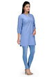 Blue Cotton Straight Kurti image number 1