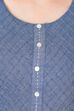 Blue Straight Chambray Kurta image number 5