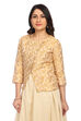 Beige Front Open Poly Cotton Indie Top image number 3