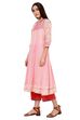 Pink Kalidar Gauge Kurta image number 5