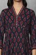 Navy Blue Viscose Polyester A-line & Kalidar Kurtas image number 1