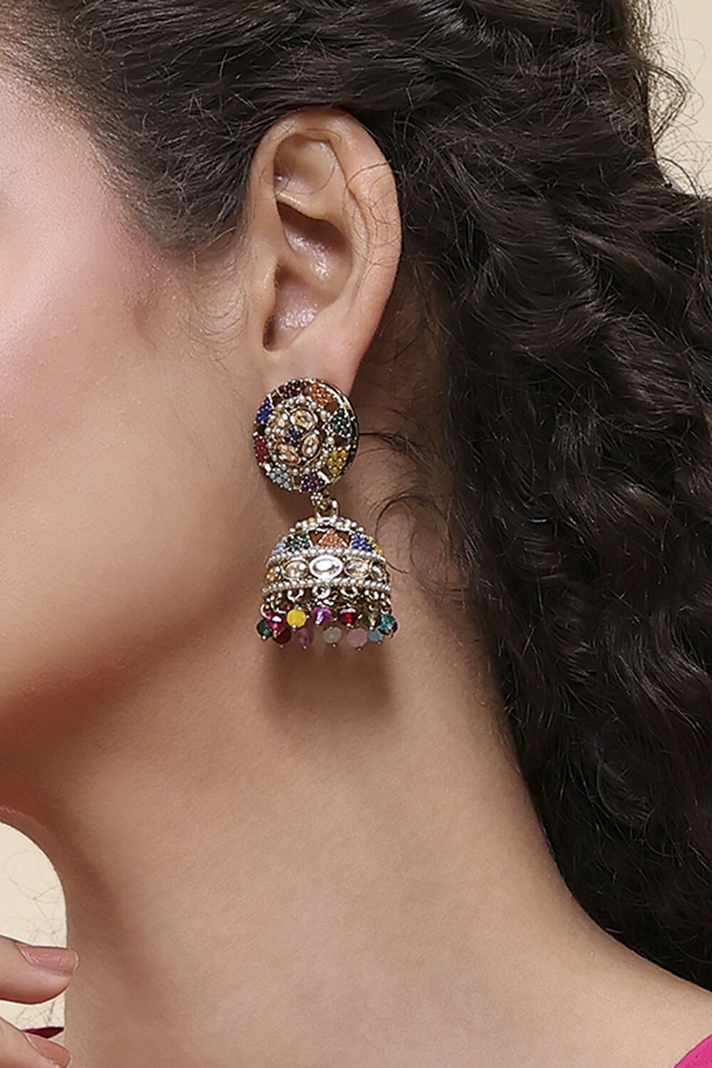 Multicolor Alloy Jhumka image number 1