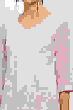 Lavender Printed Straight Kurta image number 1