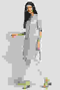 Blue Printed Straight Kurta image number 2