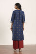 Blue Viscose Rayon Straight Kurta Pants Set image number 4