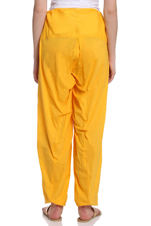 Off White Cotton Fusion Pants image number 4
