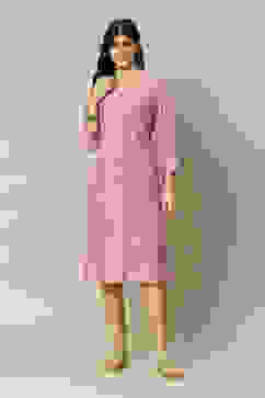 Pink Rayon Printed Straight Kurta image number 5