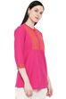Pink Cotton Flared Indie Top image number 3