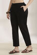 Black Rayon Straight Palazzos image number 2