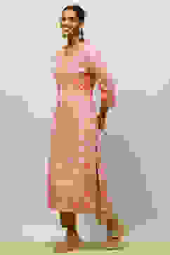 Pink Printed Straight Kurta image number 2