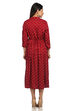 Maroon Flared Viscose Dress image number 9