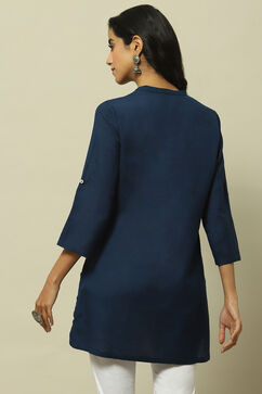 Navy Rayon Indie Top image number 3