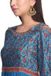 Teal Blue Flared Viscose Dress image number 1