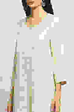 Off-White Printed Straight Kurta image number 1