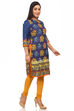 Indigo Straight Polyester Kurta image number 3