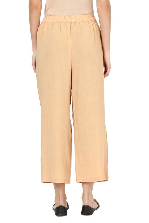 Beige Viscose Rayon Culottes image number 3