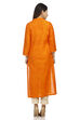 Orange Cotton Straight Kurta image number 5