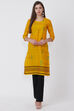 Yellow Cotton And Cambric Straight Kurta image number 0