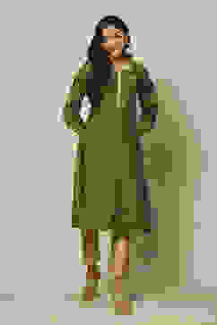 Green LIVA Straight Printed Kurta image number 0