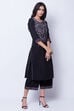 Black Cotton And Flex Straight Kurta image number 3