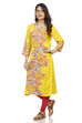 Yellow Straight Viscose Rayon Kurta image number 3