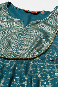 Teal Blue LIVA Kalidar Dress image number 1