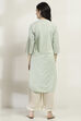 Green Viscose Rayon Straight Kurta image number 3