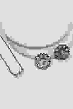 White Brass Necklace Set image number 2