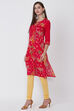 Pink Viscose Straight Kurta image number 0