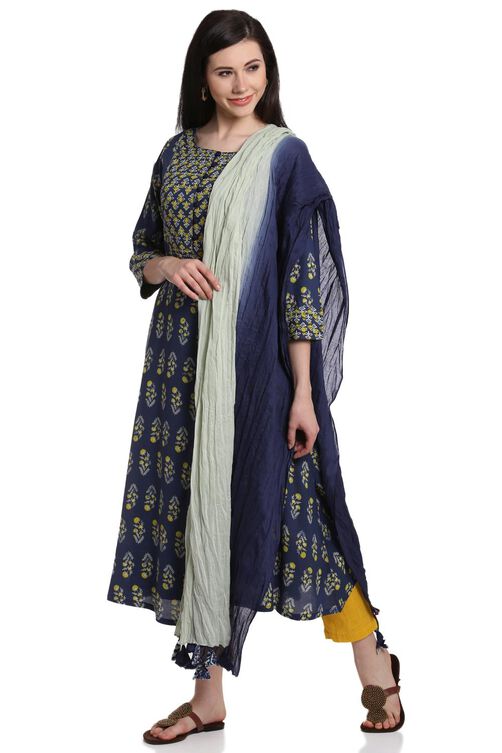 Indigo Cotton Voile Stoles image number 0