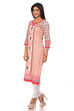 Beige Cotton Straight Kurta image number 3